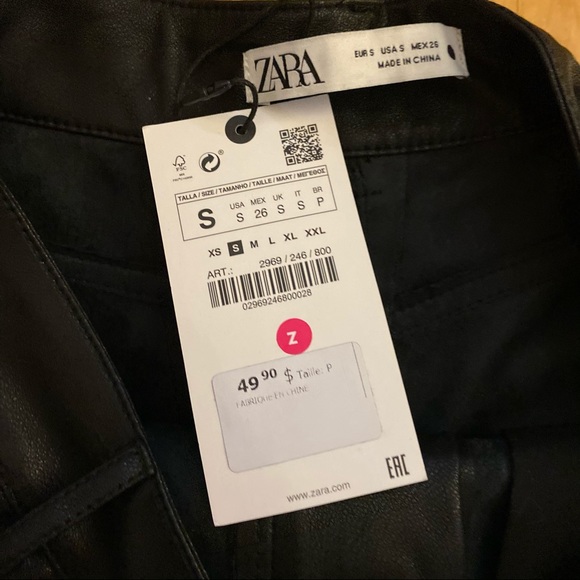 Zara oversized faux leather pants NWT - Picture 2 of 4